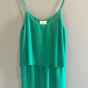 Parker Pleated Mini Dress Green